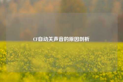 CF自动关声音的原因剖析