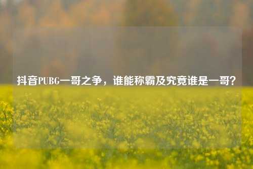 抖音PUBG一哥之争，谁能称霸及究竟谁是一哥？