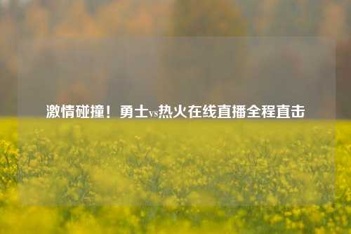 激情碰撞！勇士vs热火在线直播全程直击