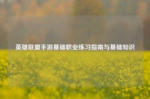 英雄联盟手游基础职业练习指南与基础知识
