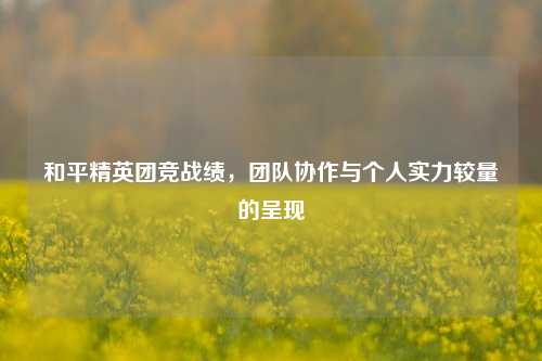 和平精英团竞战绩，团队协作与个人实力较量的呈现