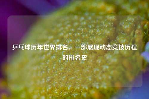 乒乓球历年世界排名，一部展现动态竞技历程的排名史