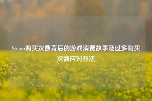 Steam购买次数背后的游戏消费故事及过多购买次数应对办法